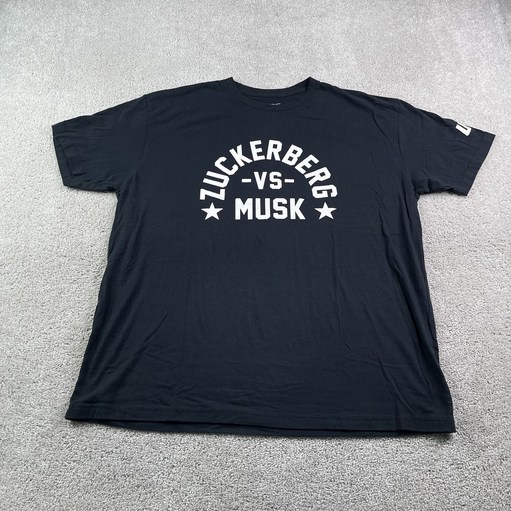 UFC Shirt Mens 2X Black Zuckerberg‎ vs Musk MMA Ju Jitsu Fighting